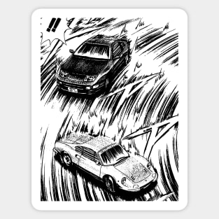 JDM Japanese Drift Racer Drifting Car Anime Manga Eurobeat Intensifies Aesthetic #4 Sticker